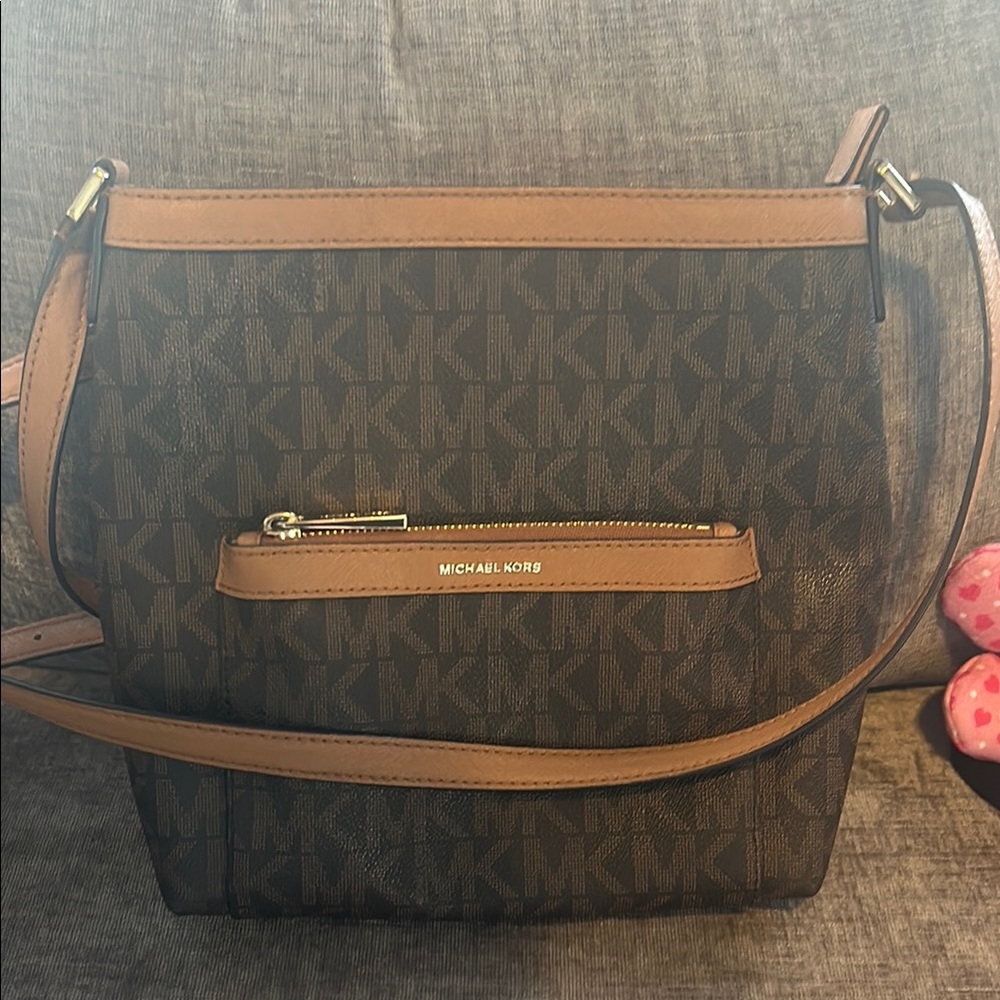 Michael Kors Brown Monogram Crossbody Bag